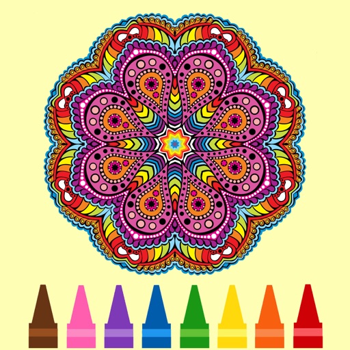 彩页 游戏 为 成人 油漆 Mandala 艺术 为 减少 应力