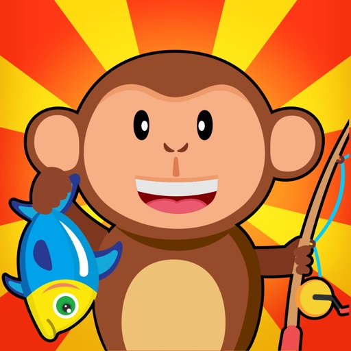 猴子钓鱼-为孩子们打渔和狩猎大鱼游戏
