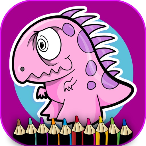 恐龙霸王龙儿童 繪畫 和 著色遊戲 游戏