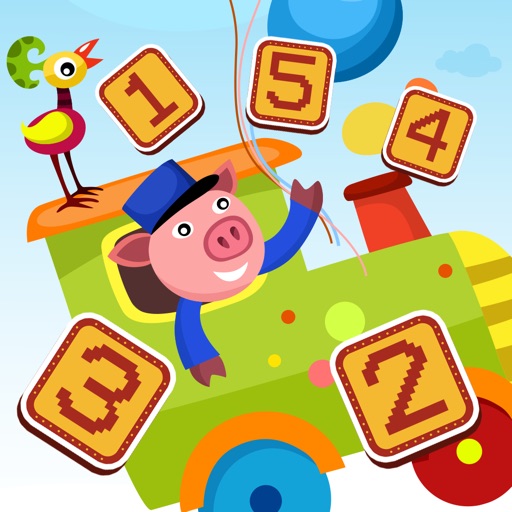 主动！ 游戏儿童学习计数，以1-10与火车和动物
